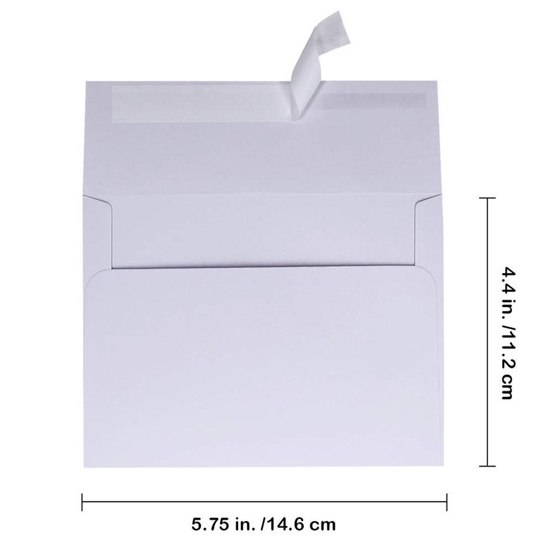Supla 150 Pcs Bulk A2 Invitation Envelopes in White Peel & Press Self Seal 4 3/8 x 5 3/4 Envelopes RSVP Return Envelopes 95lbs. Paper Stock for Wedding Party Invitations Announcement Greeting Cards - Image 2